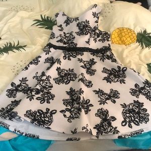 Black and White Rose Dress